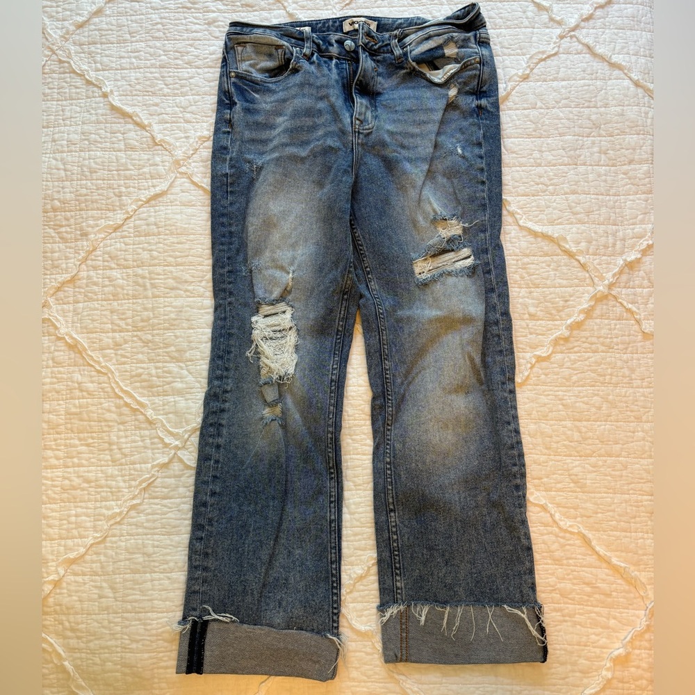 EUC Vigoss Stevie Cropped Straight Distressed Jeans